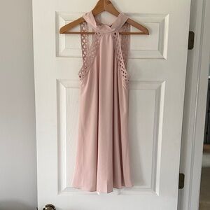 Lulu's Pink Lace Halter Dress